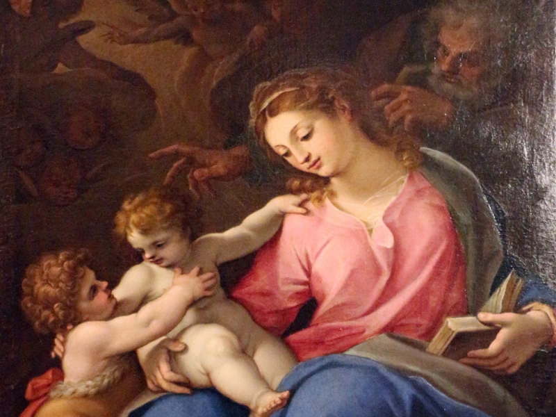 1552-Cristoforo Roncalli il Pomarancio - Sacra Famiglia con san Giovannino